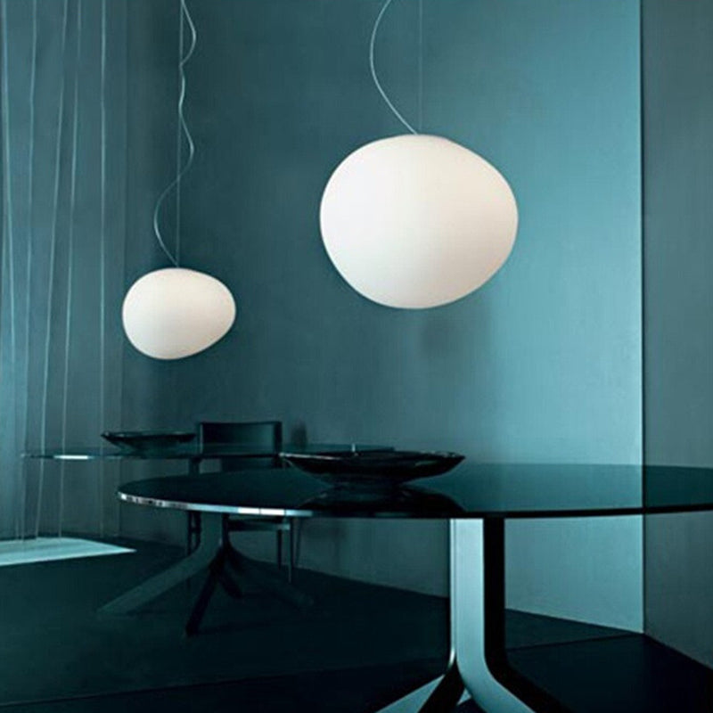 LuxeGlow Floating Pebble Dining Room | Lighting | LED | metal/plastic | Premium Lighting Solution