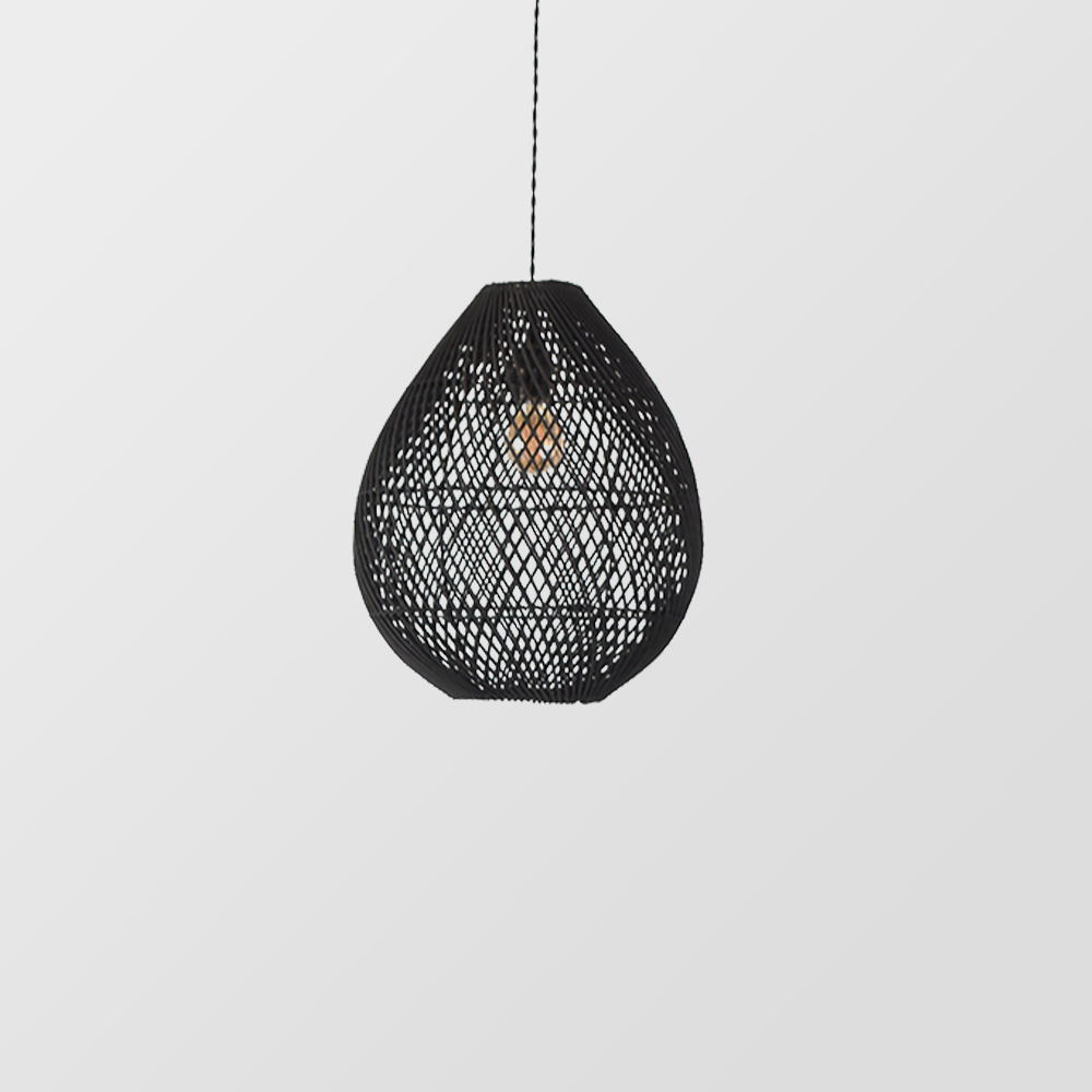 Boho Rattan Handwoven Black Hanging | Lighting | 40W | 110V-120V | Premium Lighting Solution