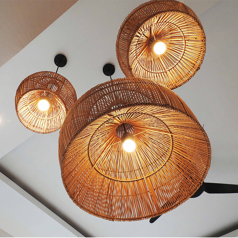 Boho Wicker Lampshades Handwoven Kitchen | Lighting | LED | 40W | 110V-120V | Premium Lighting Solution