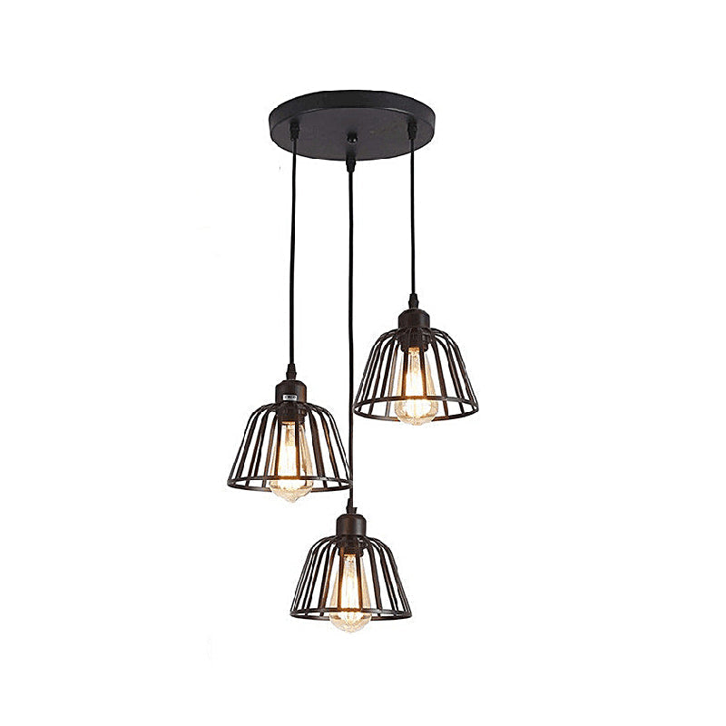 Light Black Small Iron Cage | Ceiling Light | LED | warm white | iron | 110V | Modern Ceiling Lighting