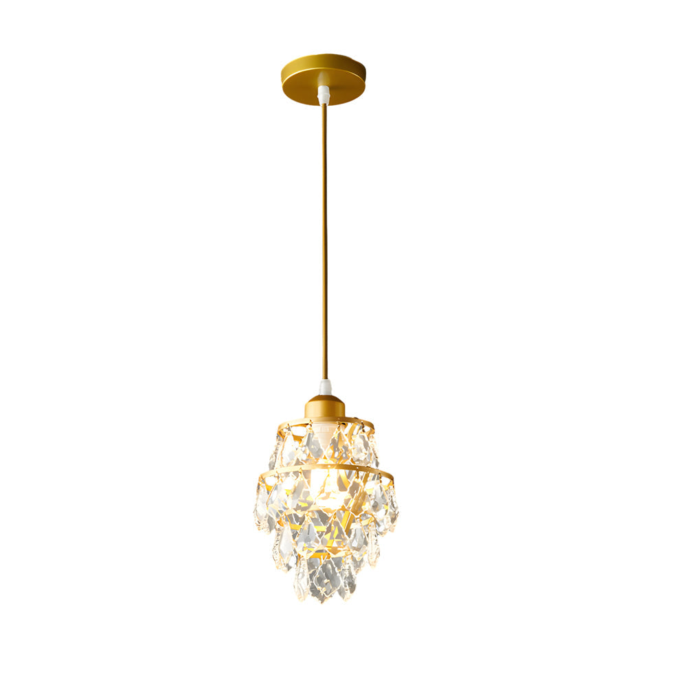 Crystal Hanging Lamp Gold/Black 1-Light | Ceiling Light | 110V | Modern Ceiling Lighting