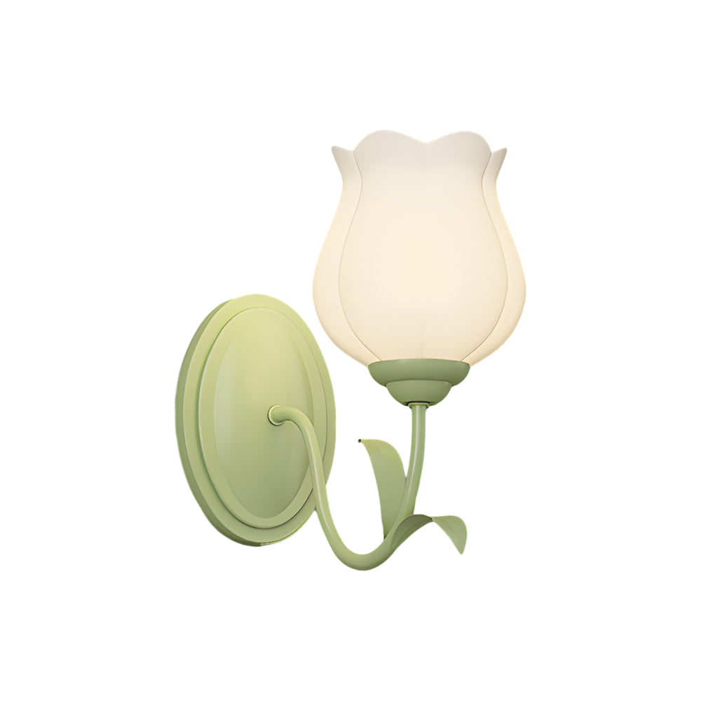 Light Floral Glass Three-Step Dimmable | Wall Lamp | glass/iron | 6W | 110V - 240V | Elegant Wall Illumination