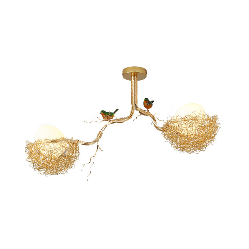 Gold Hanging Lamp Milky | Lighting | LED | glass/metal | Premium Lighting Solution