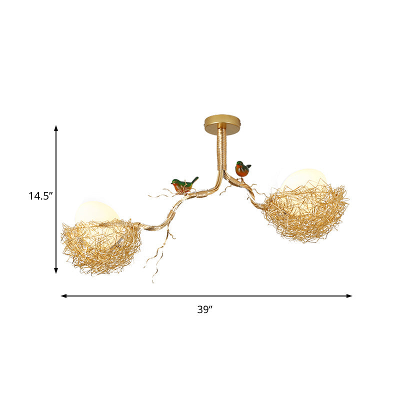 Gold Hanging Lamp Milky | Lighting | LED | glass/metal | Premium Lighting Solution