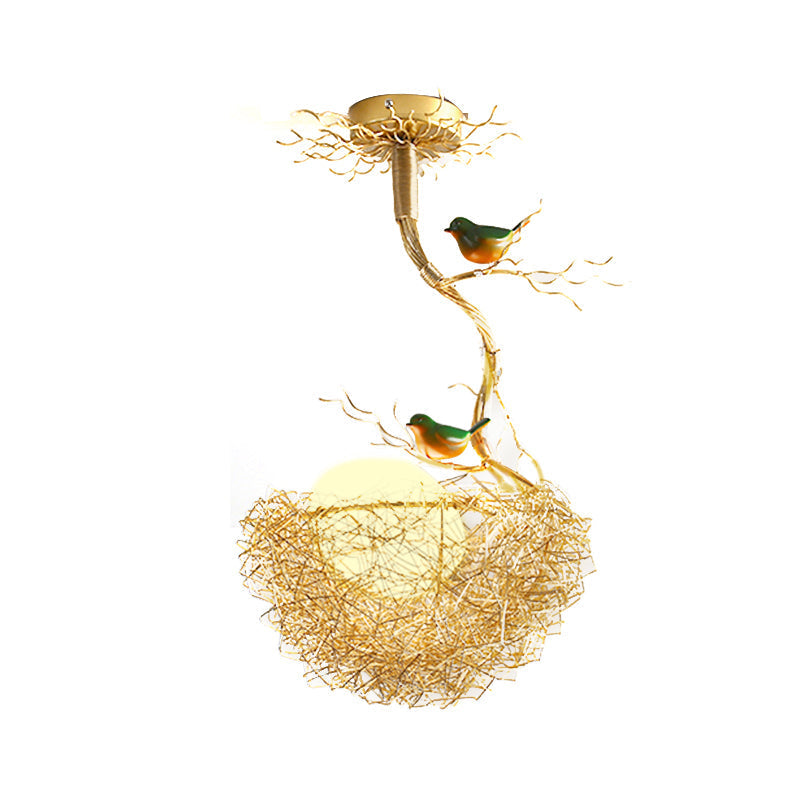 Gold Hanging Lamp Milky | Lighting | LED | glass/metal | Premium Lighting Solution