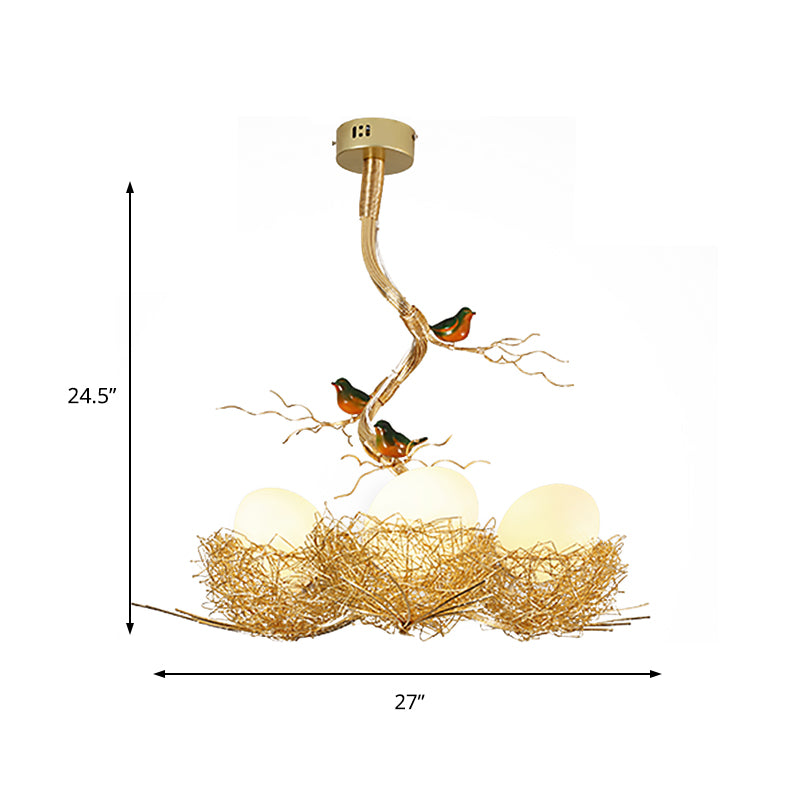 Gold Hanging Lamp Milky | Lighting | LED | glass/metal | Premium Lighting Solution