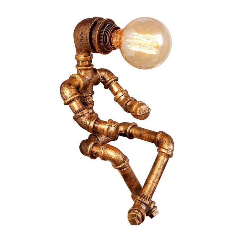 RustyRobo™ Industrial Night Lamp Vintage | Table Lamp | LED | Metal | Sleek Table Accent