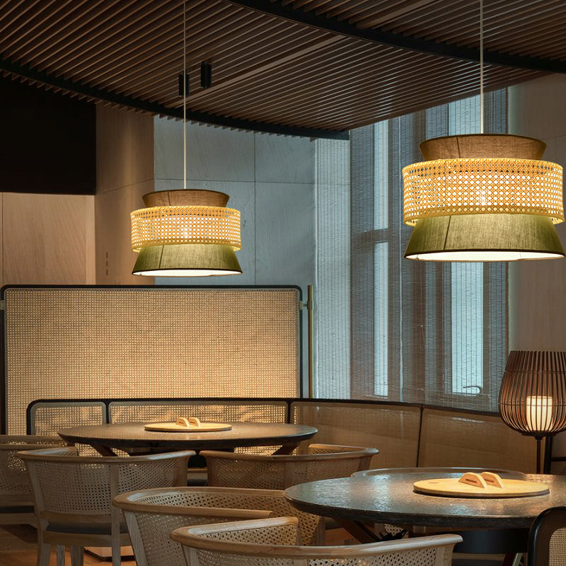 Tiered Rattan Hanging Lamp Simple | Lighting | LED | 110V-120V | Premium Lighting Solution