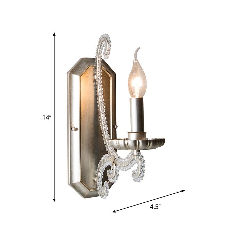 CrystalElegance Silver Wall Sconce | Wall Lamp | metal | 110V - 120V - 20V - 220V - 240V | Elegant Wall Illumination