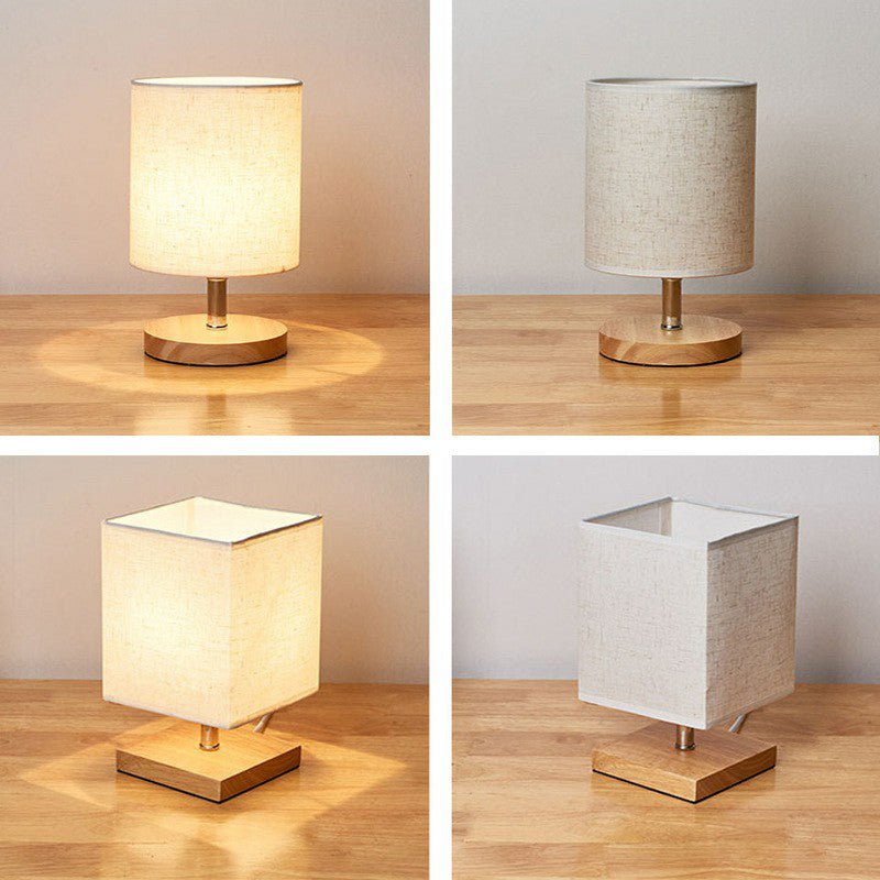 EcoLume™ Minimalist Table Lamp Wood | Table Lamp | LED | Wood/Linen | 220V/240V | Sleek Table Accent
