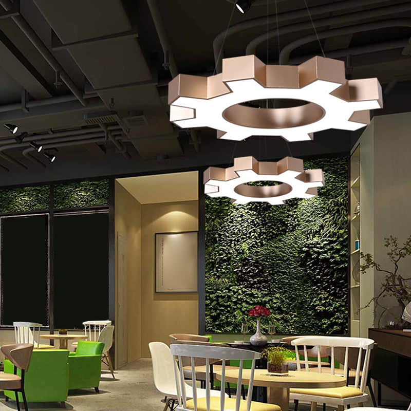 Gear Shaped Pendant Light Metallic | Lighting | LED | metal | Premium Lighting Solution