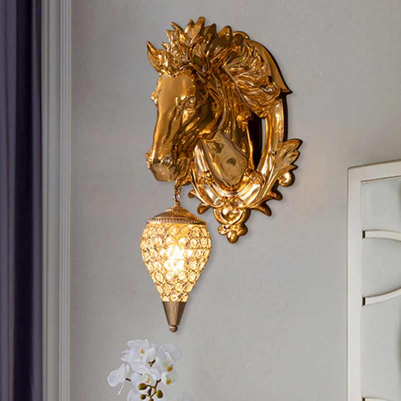 Brass Horse Sconce Vintage Wall | Wall Lamp | 110V - 120V - 20V - 220V - 240V | Elegant Wall Illumination