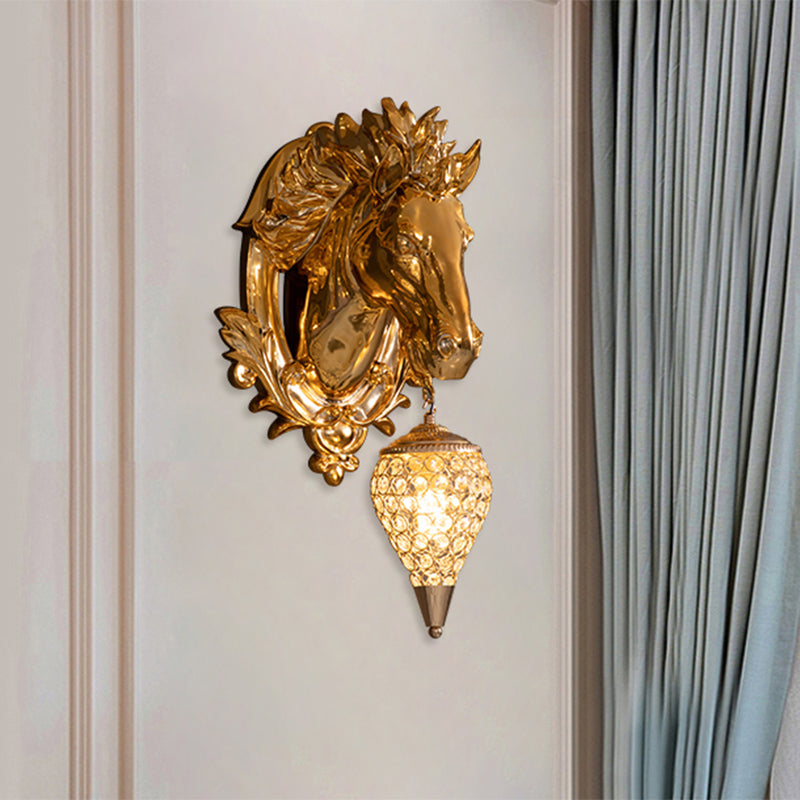 Brass Horse Sconce Vintage Wall | Wall Lamp | 110V - 120V - 20V - 220V - 240V | Elegant Wall Illumination