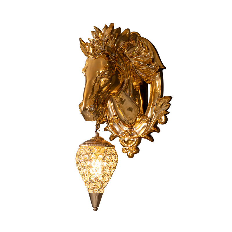 Brass Horse Sconce Vintage Wall | Wall Lamp | 110V - 120V - 20V - 220V - 240V | Elegant Wall Illumination
