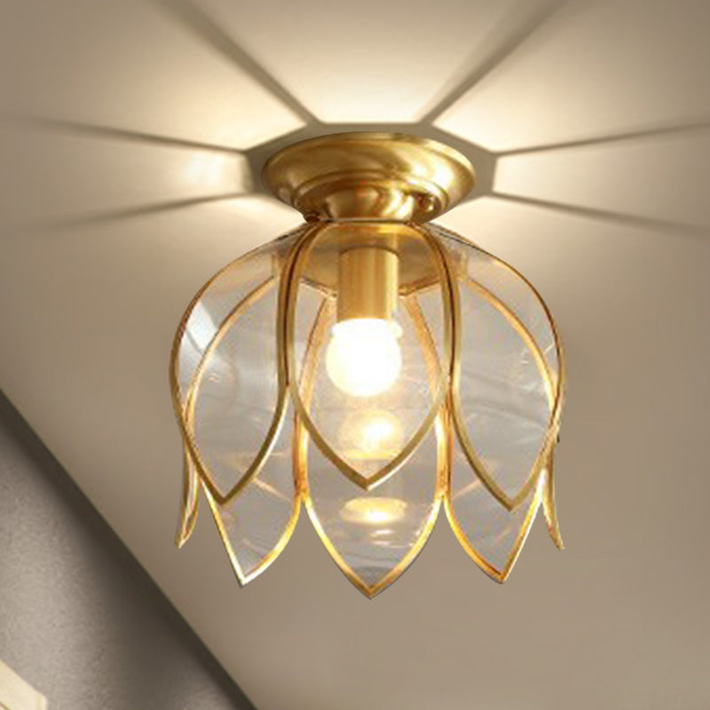 Colonial Brass Flower Ceiling Lamp | Lighting | LED | brass/glass | 110V-120V | Premium Lighting Solution