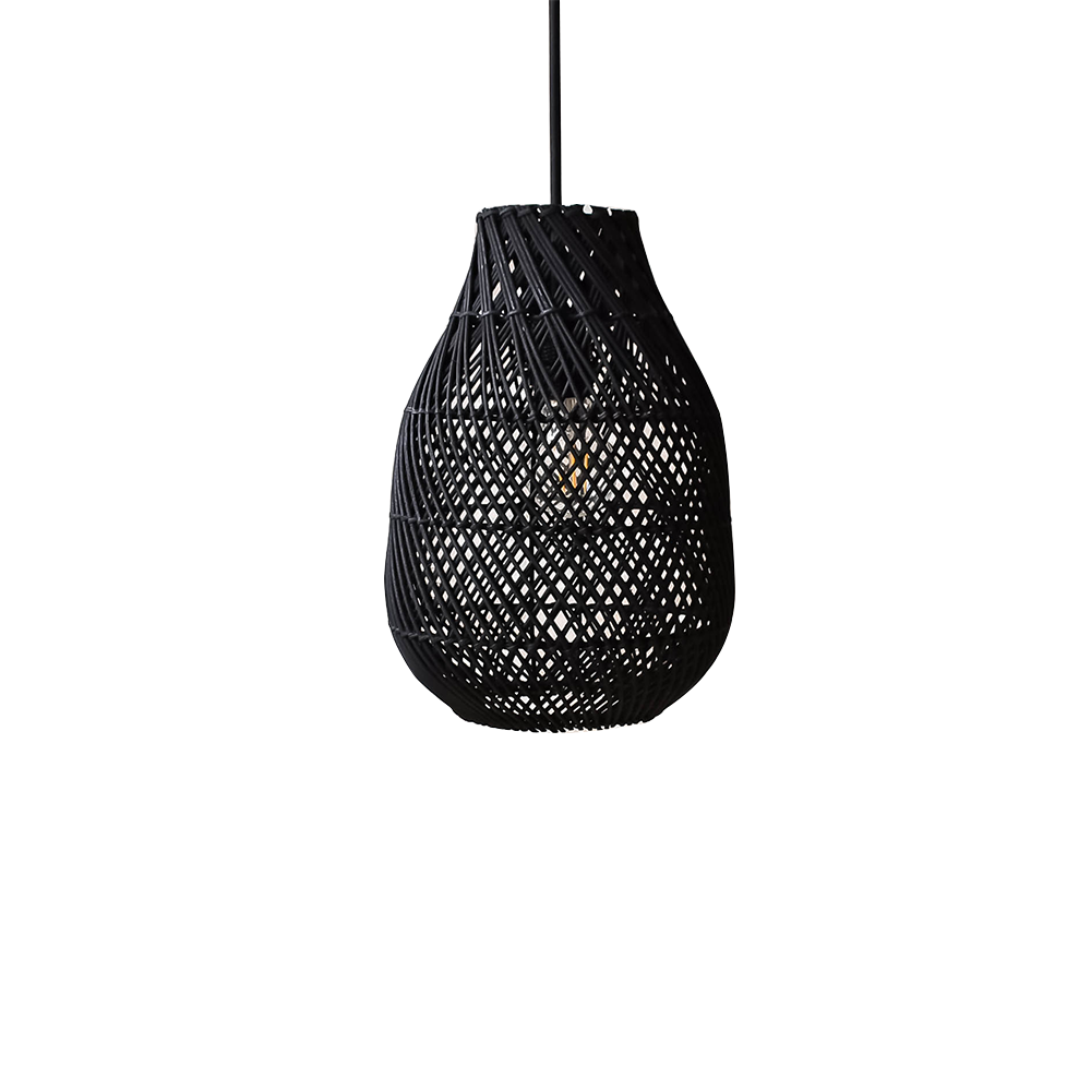 Classic Farmhouse Black Wicker Handwoven | Lighting | 60W | 110V-120V | Premium Lighting Solution