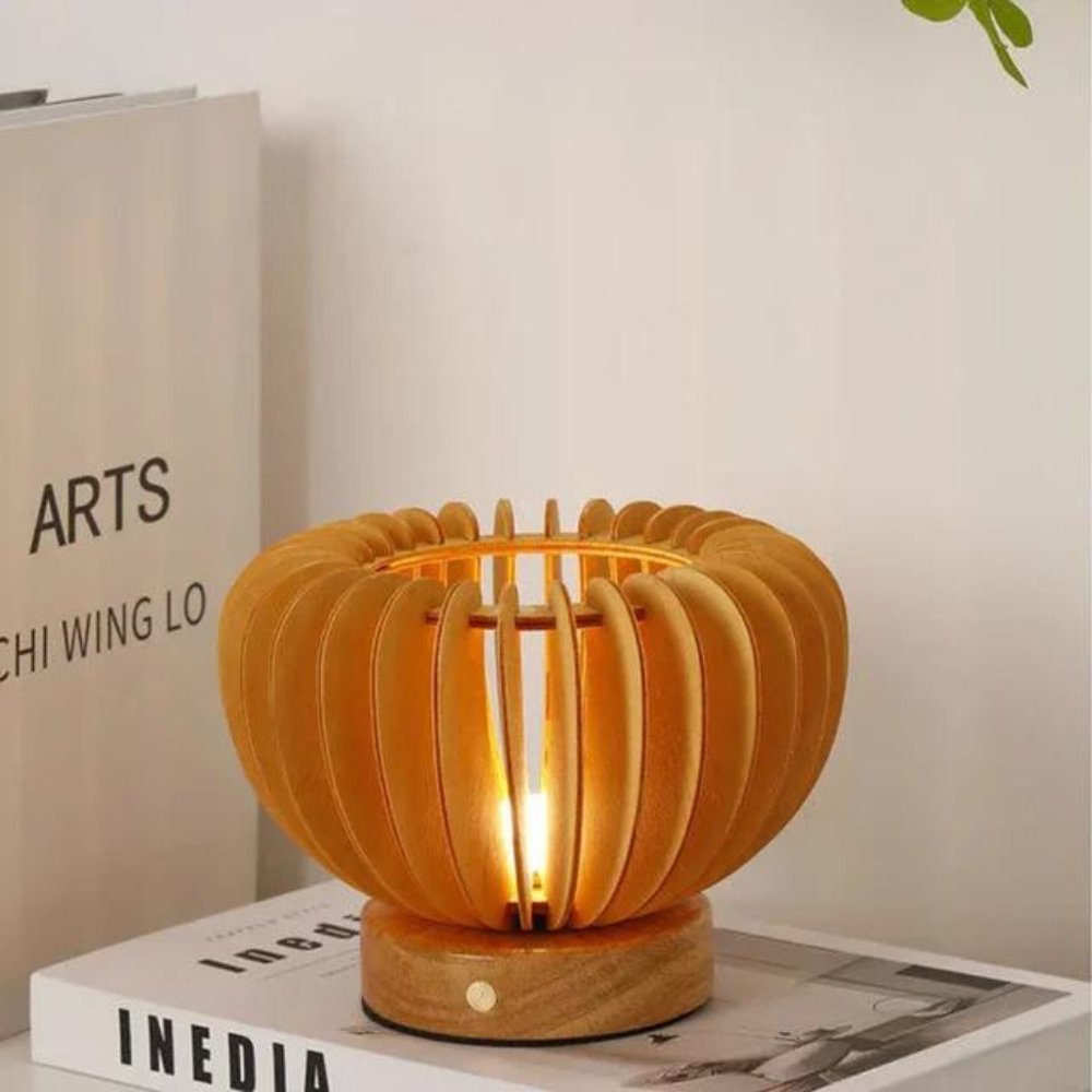 Noctura Luxury Table Lamp Stylish | Table Lamp | LED | Warm White | Wood | Sleek Table Accent