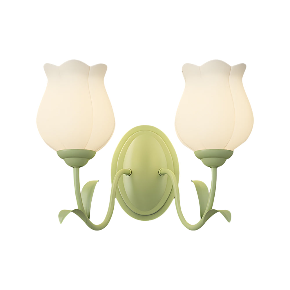 Light Floral Glass Three-Step Dimmable | Wall Lamp | glass/iron | 6W | 110V - 240V | Elegant Wall Illumination