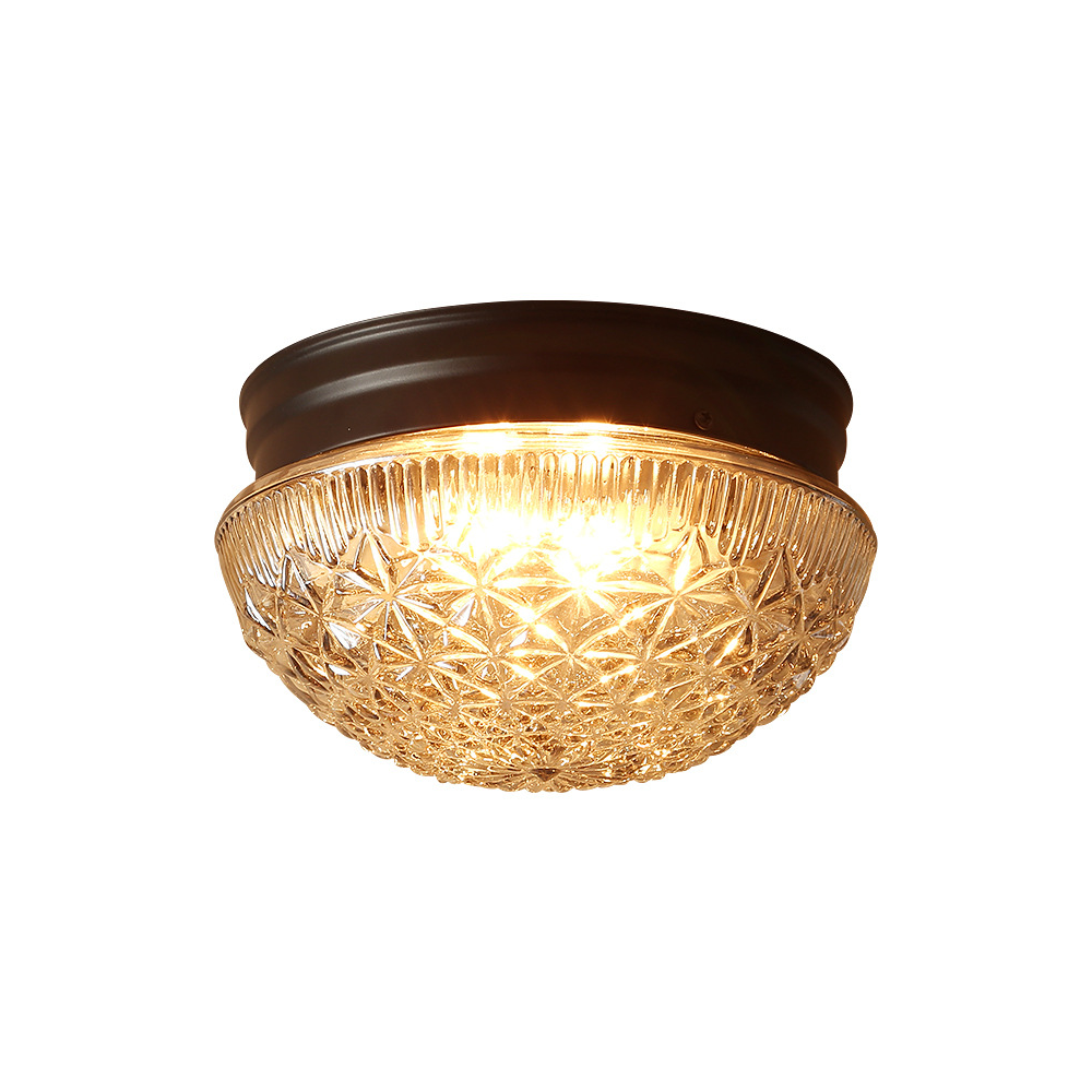 Clear Ribbed Glass Ceiling Lamp | Lighting | glass | 110V-120V | Premium Lighting Solution