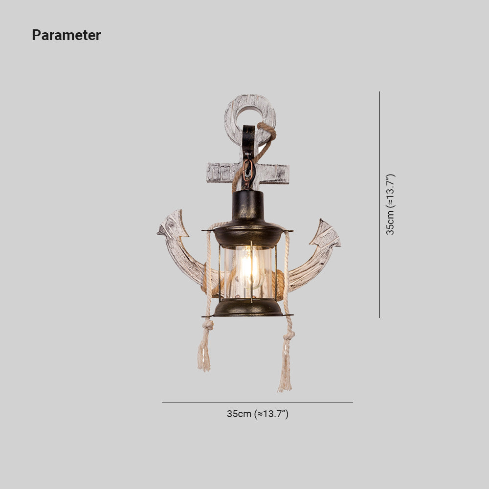 Austin Vintage Wall Lamp Anchor, | Wall Lamp | Led | Warm White | metal/wood | 110V - 240V | Elegant Wall Illumination