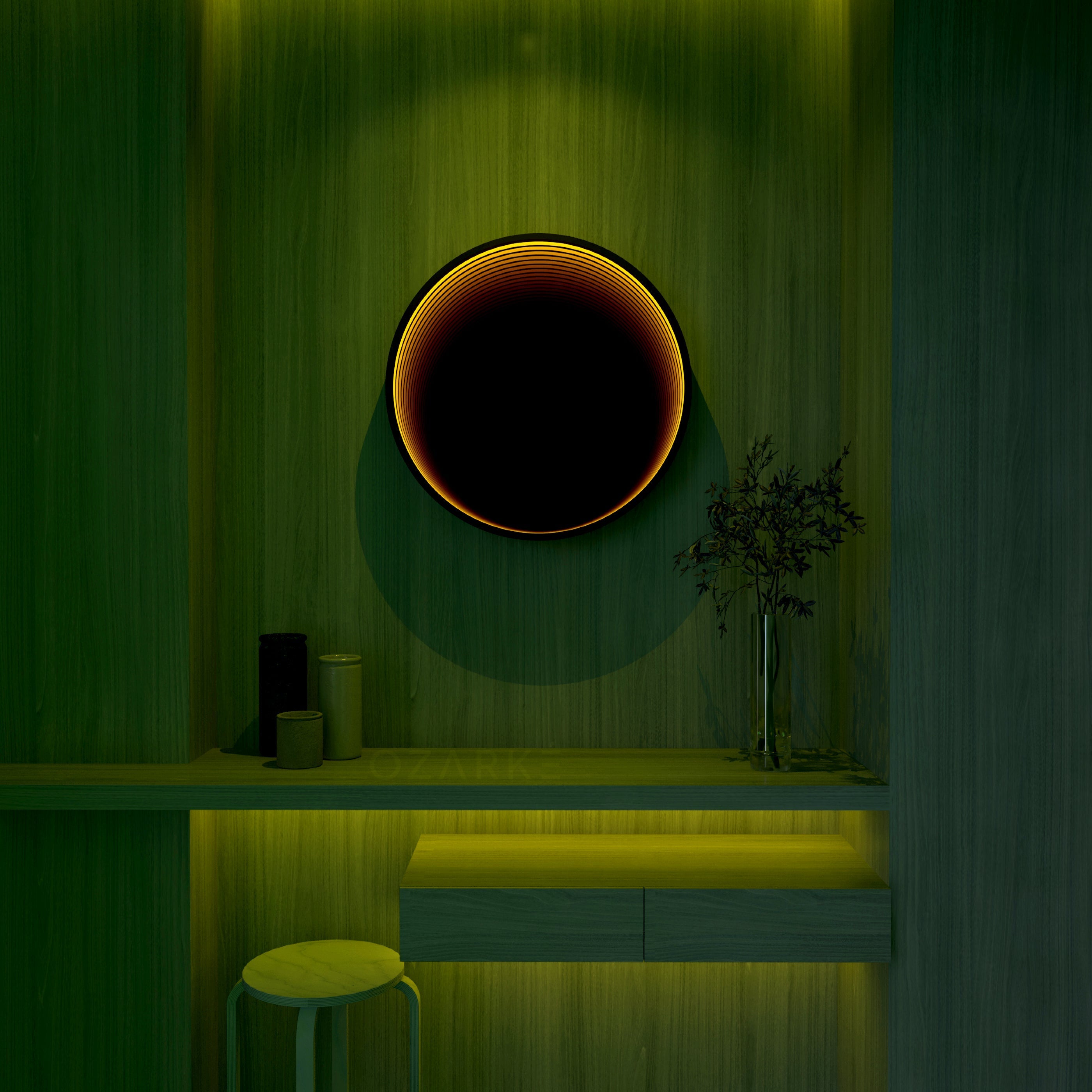 Circle Infinity Mirror Wall Lamp | Wall Lamp | Led | glass/iron | 40W | 100V - 240V | Elegant Wall Illumination