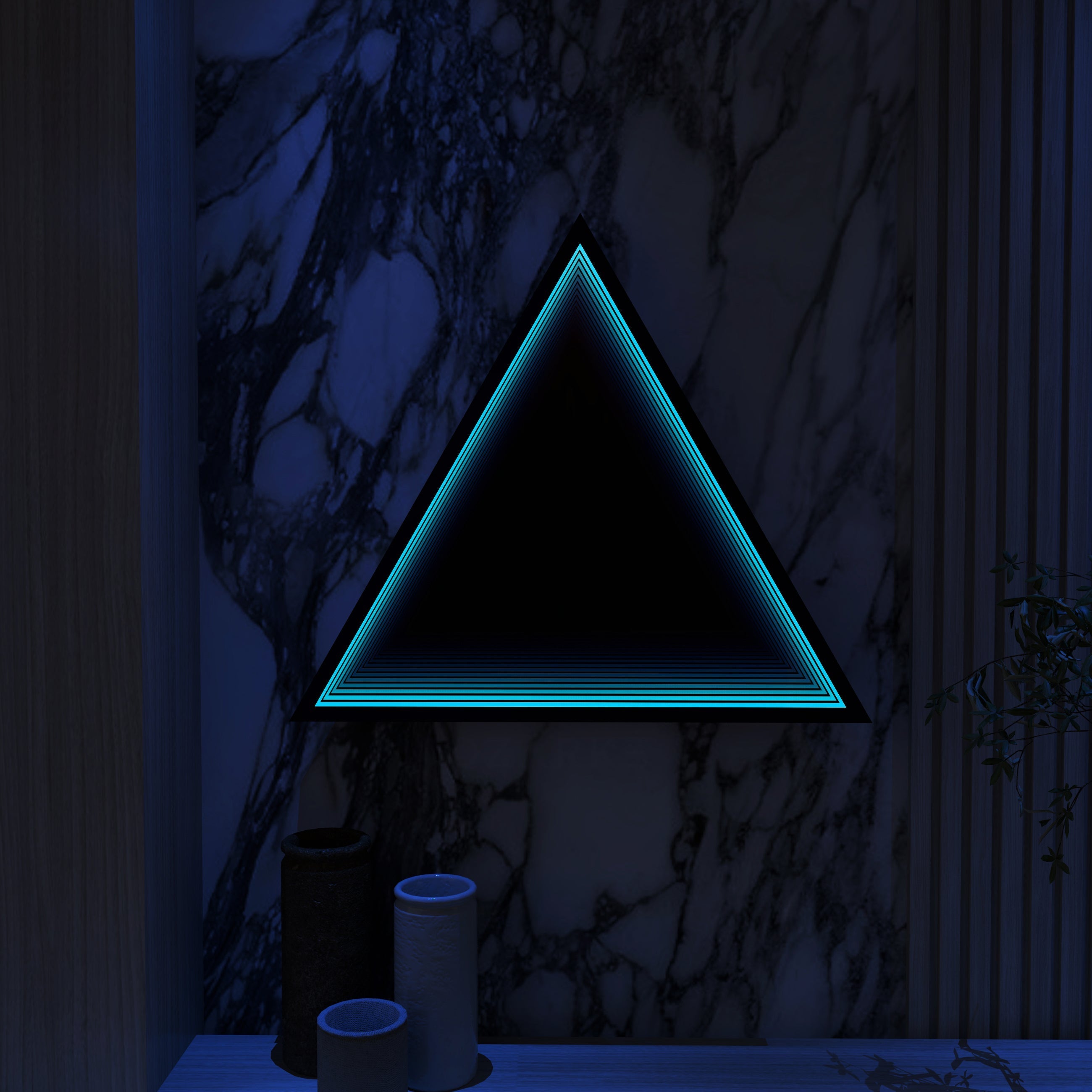Triangle Infinity Mirror Wall Lamp | Wall Lamp | Led | glass/iron | 40W | 20V | Elegant Wall Illumination