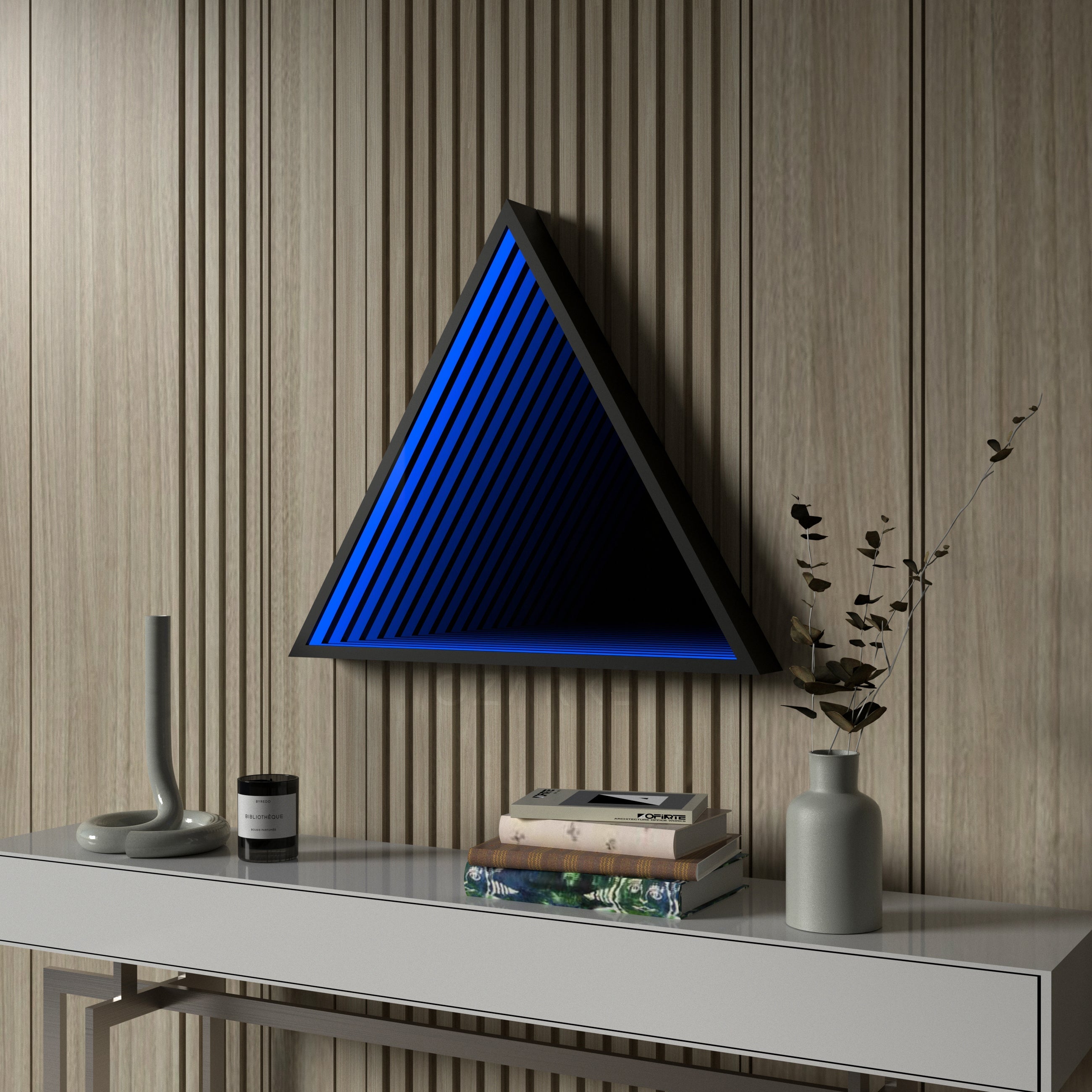 Triangle Infinity Mirror Wall Lamp | Wall Lamp | Led | glass/iron | 40W | 20V | Elegant Wall Illumination