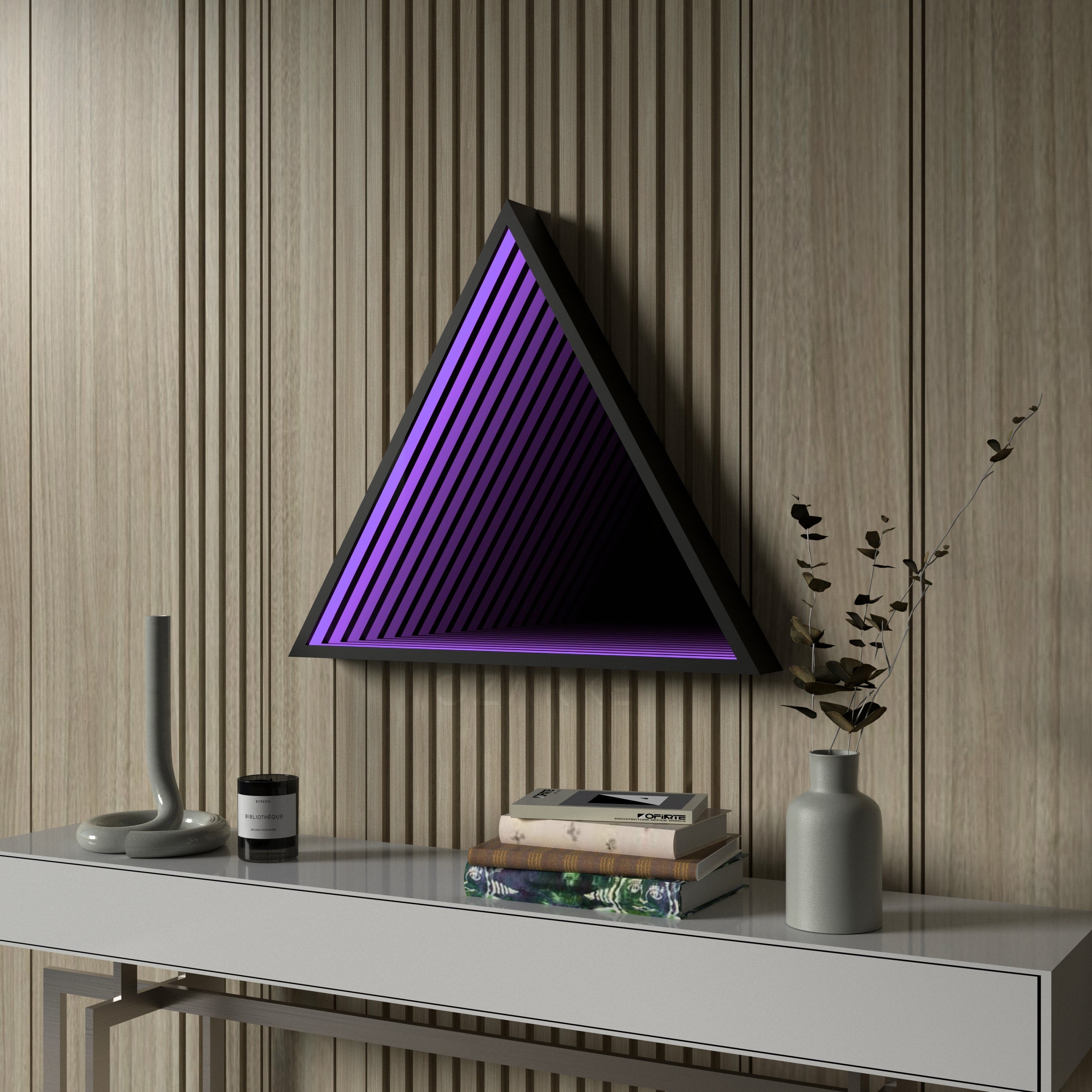 Triangle Infinity Mirror Wall Lamp | Wall Lamp | Led | glass/iron | 40W | 20V | Elegant Wall Illumination
