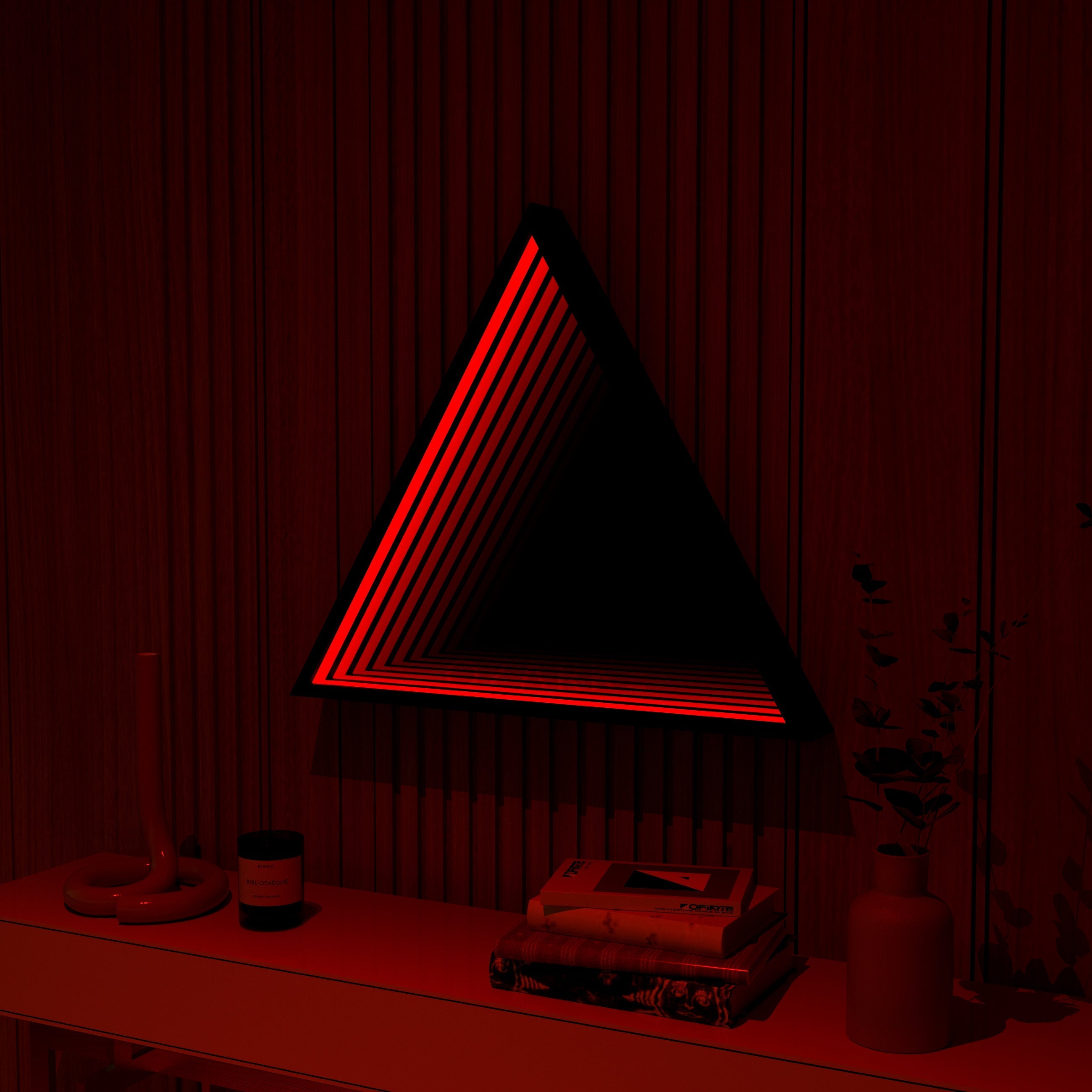 Triangle Infinity Mirror Wall Lamp | Wall Lamp | Led | glass/iron | 40W | 20V | Elegant Wall Illumination
