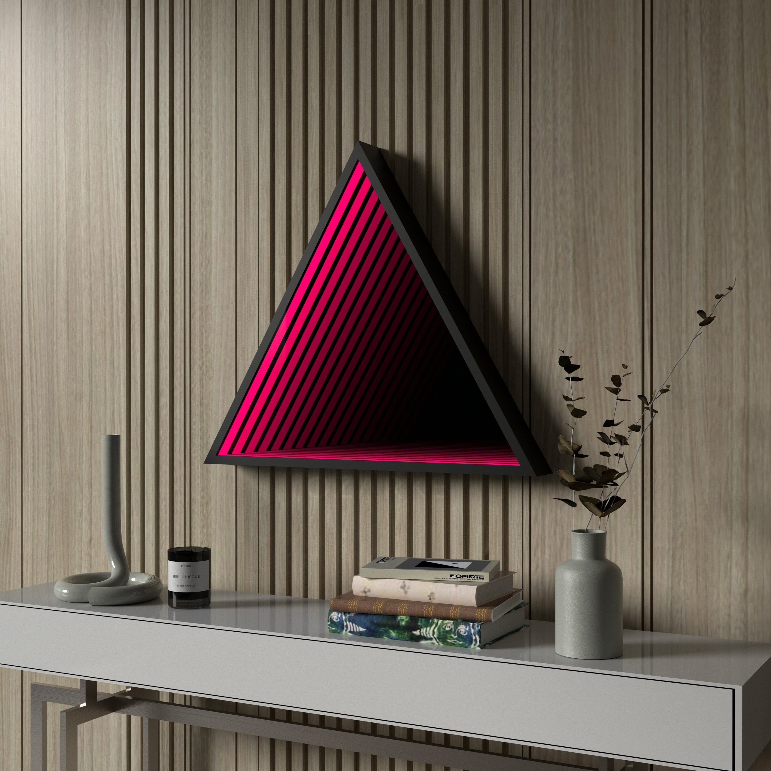 Triangle Infinity Mirror Wall Lamp | Wall Lamp | Led | glass/iron | 40W | 20V | Elegant Wall Illumination