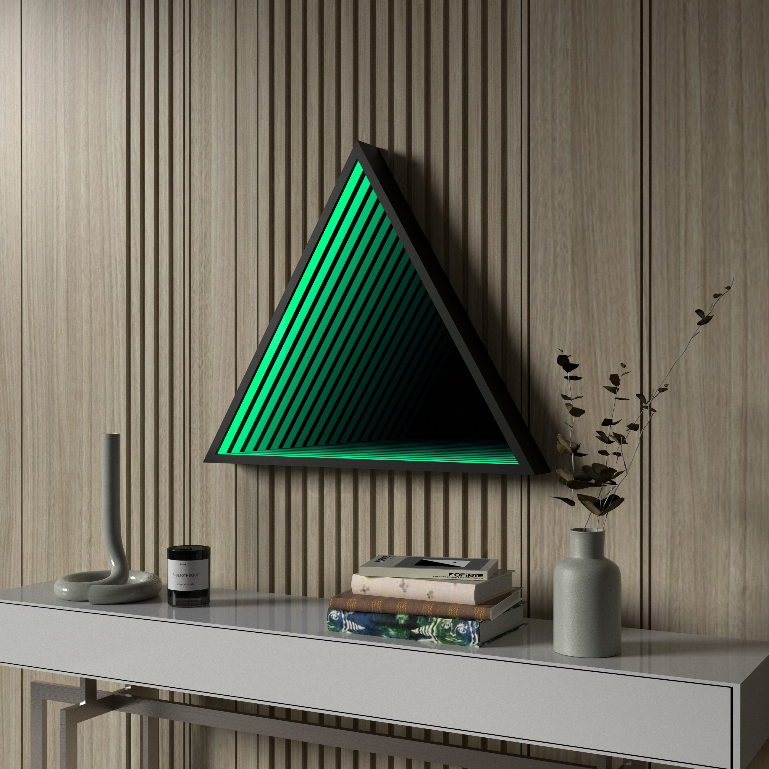 Triangle Infinity Mirror Wall Lamp | Wall Lamp | Led | glass/iron | 40W | 20V | Elegant Wall Illumination