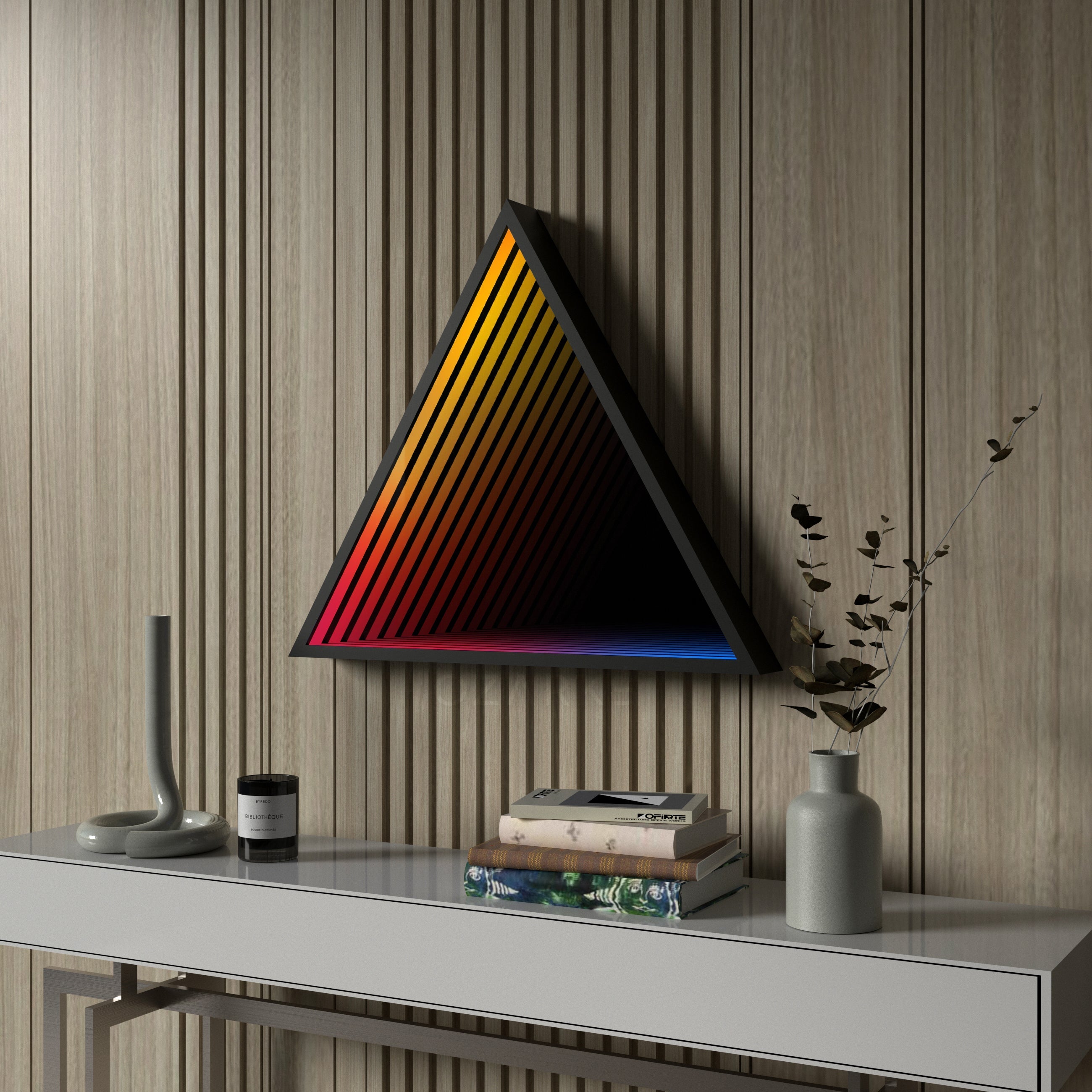 Triangle Infinity Mirror Wall Lamp | Wall Lamp | Led | glass/iron | 40W | 20V | Elegant Wall Illumination