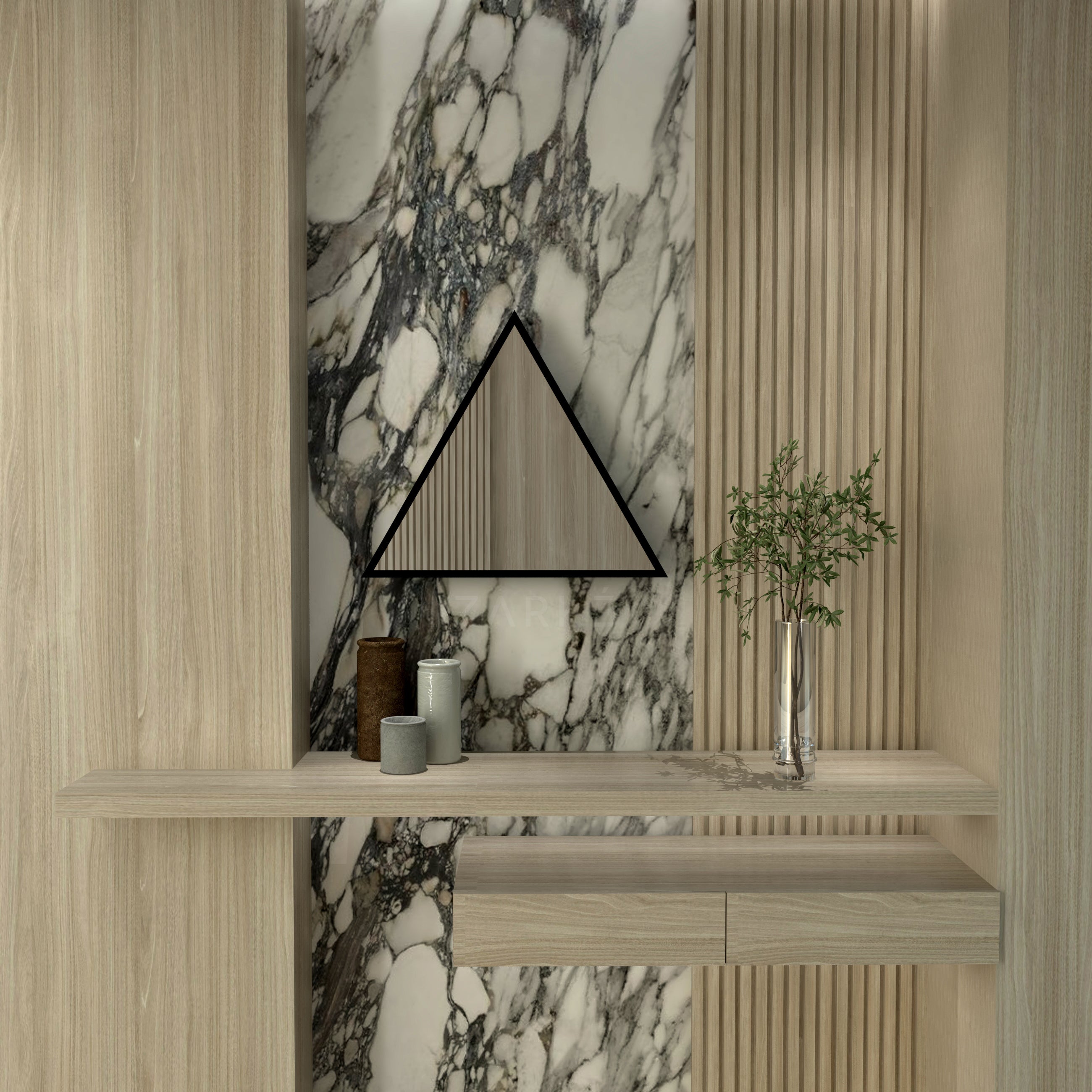 Triangle Infinity Mirror Wall Lamp | Wall Lamp | Led | glass/iron | 40W | 20V | Elegant Wall Illumination