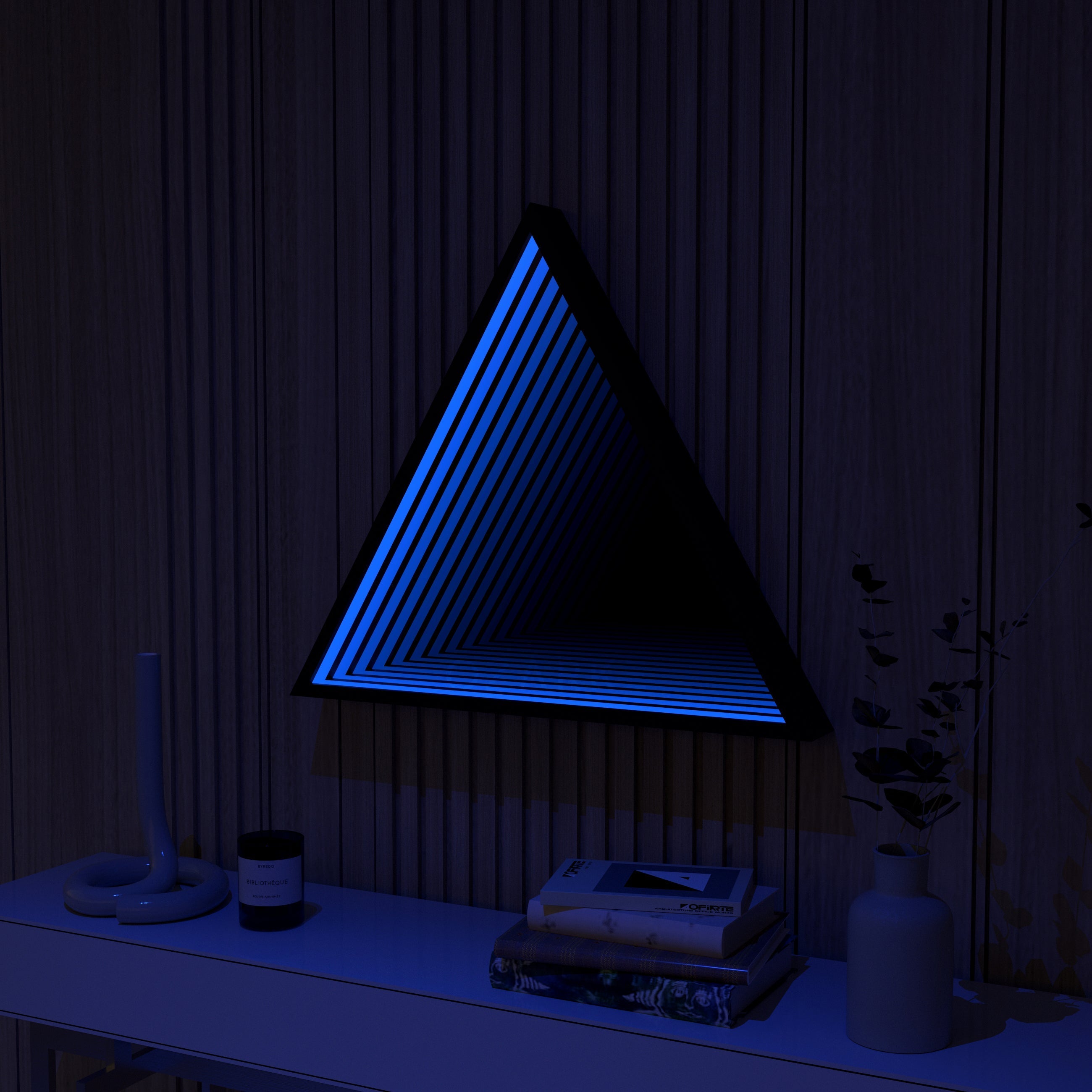 Triangle Infinity Mirror Wall Lamp | Wall Lamp | Led | glass/iron | 40W | 20V | Elegant Wall Illumination