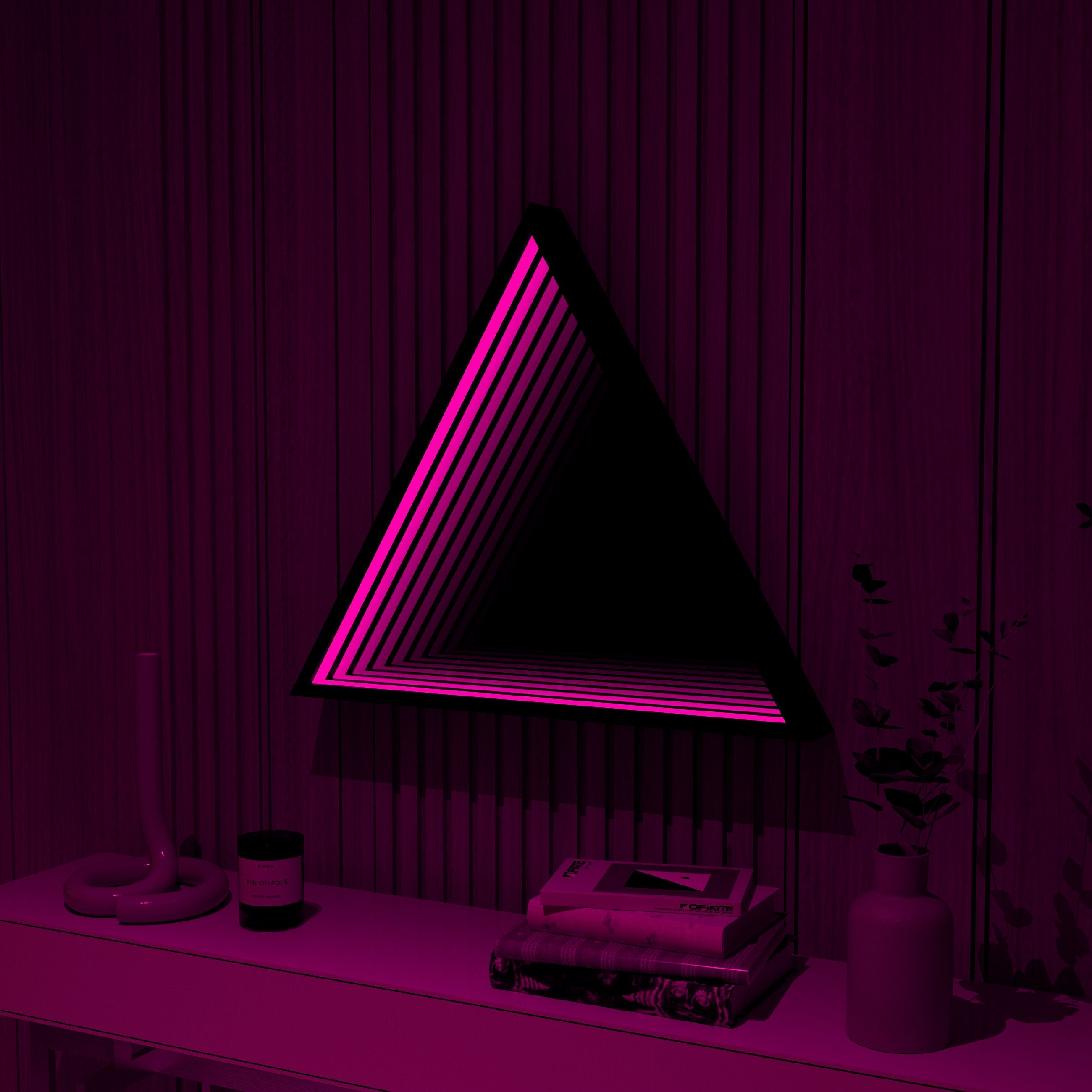 Triangle Infinity Mirror Wall Lamp | Wall Lamp | Led | glass/iron | 40W | 20V | Elegant Wall Illumination