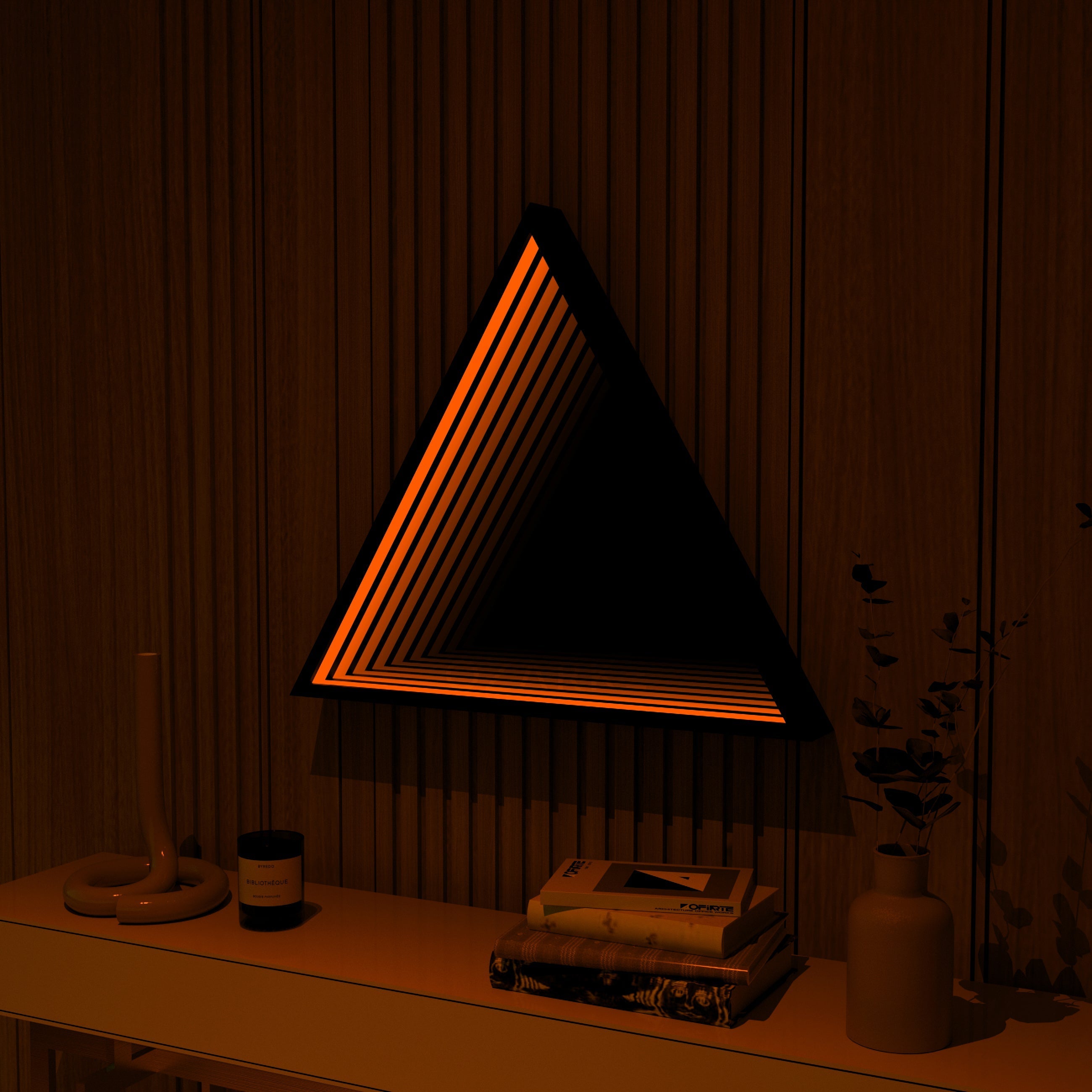 Triangle Infinity Mirror Wall Lamp | Wall Lamp | Led | glass/iron | 40W | 20V | Elegant Wall Illumination