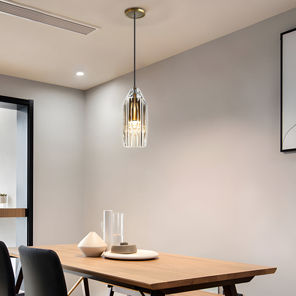Geometric Hanging Lamp Crystal | Lighting | LED | brass | 12W | 110V | Premium Lighting Solution