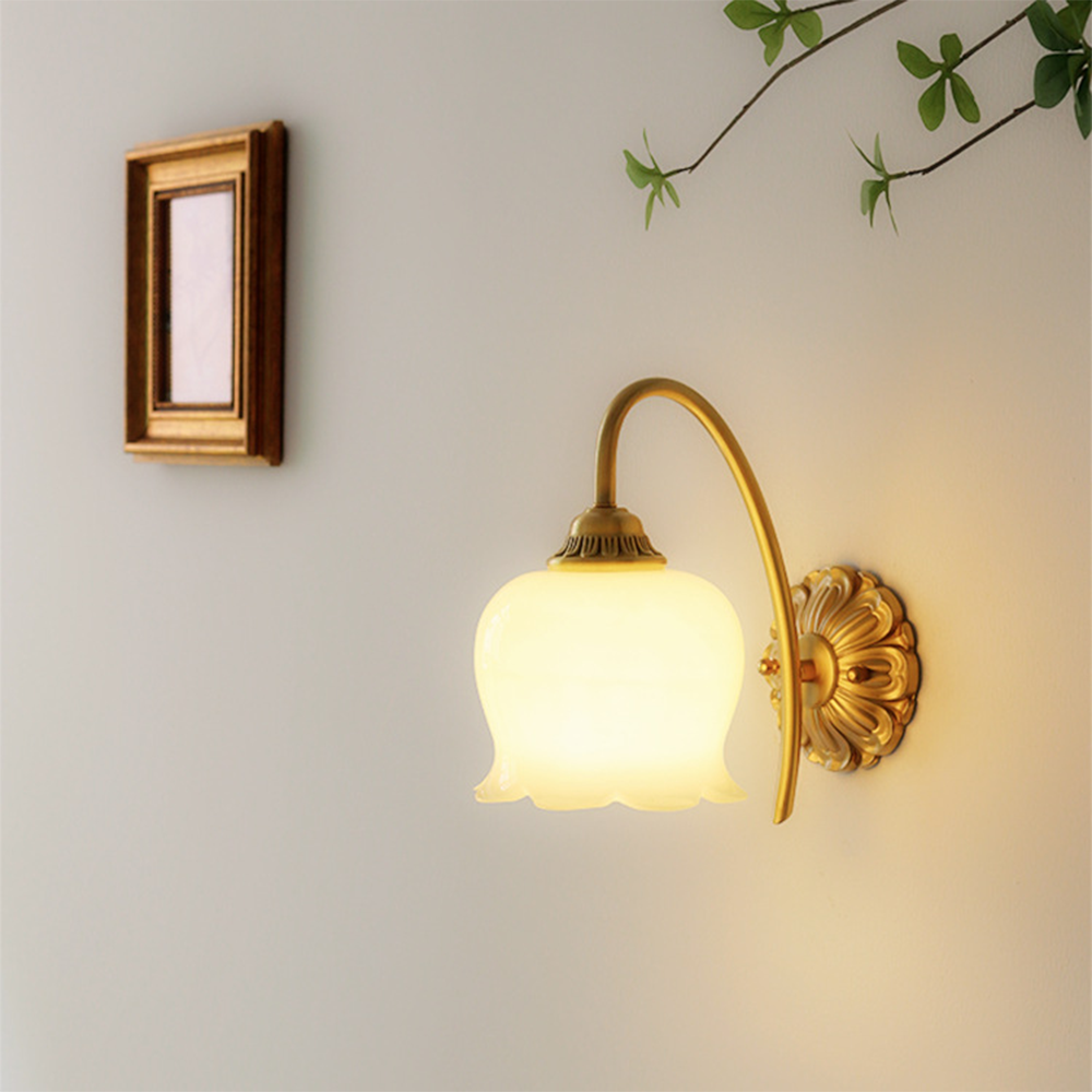Elegant Copper Glass Wall Lamp | Wall Lamp | Copper/Resin | 110V-120V | Elegant Wall Illumination