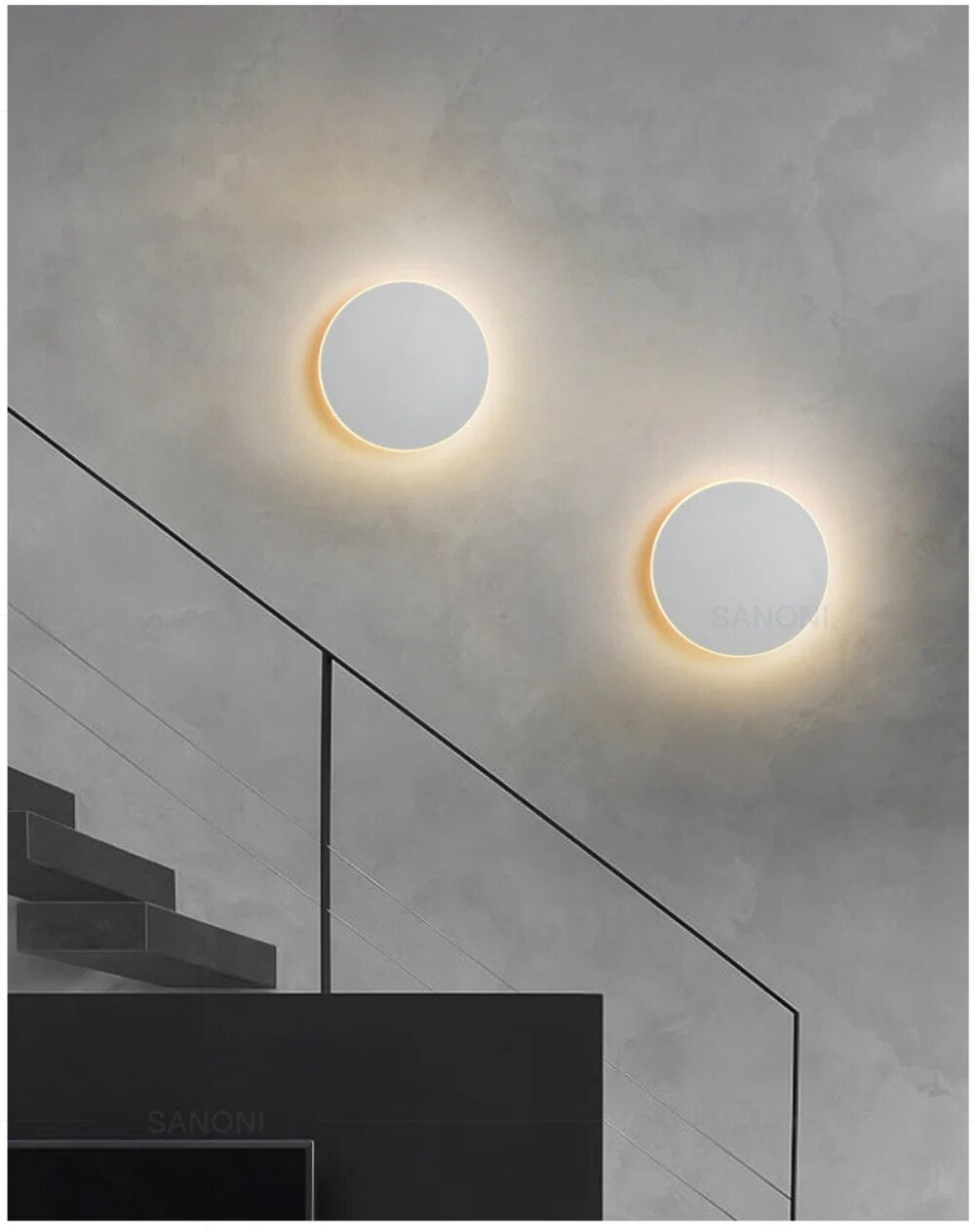 SleekGlow Modern Round Wall Lamp | Wall Lamp | Led | Warm White | aluminum | 10W | 220V - 240V | Elegant Wall Illumination