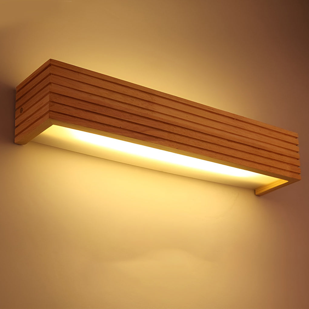 NordicLux Rectangular Waterproof Wall Lamp | Wall Lamp | Led | Warm White | wood | Elegant Wall Illumination