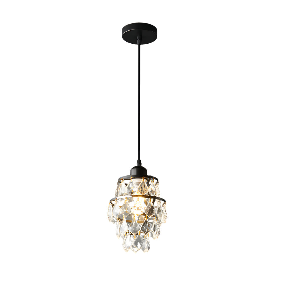 Crystal Hanging Lamp Gold/Black 1-Light | Ceiling Light | 110V | Modern Ceiling Lighting