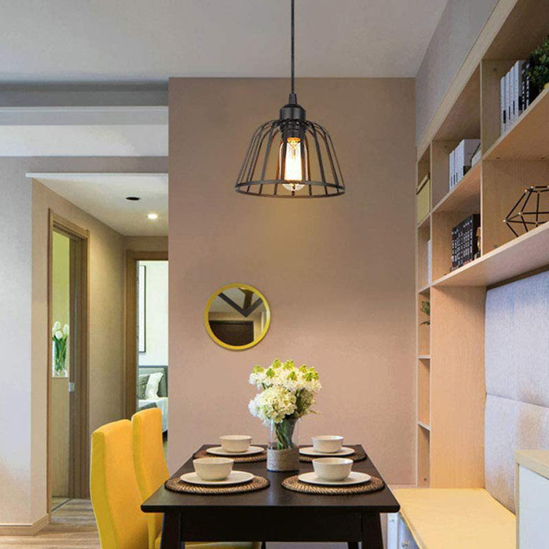 Light Black Small Iron Cage | Ceiling Light | LED | warm white | iron | 110V | Modern Ceiling Lighting