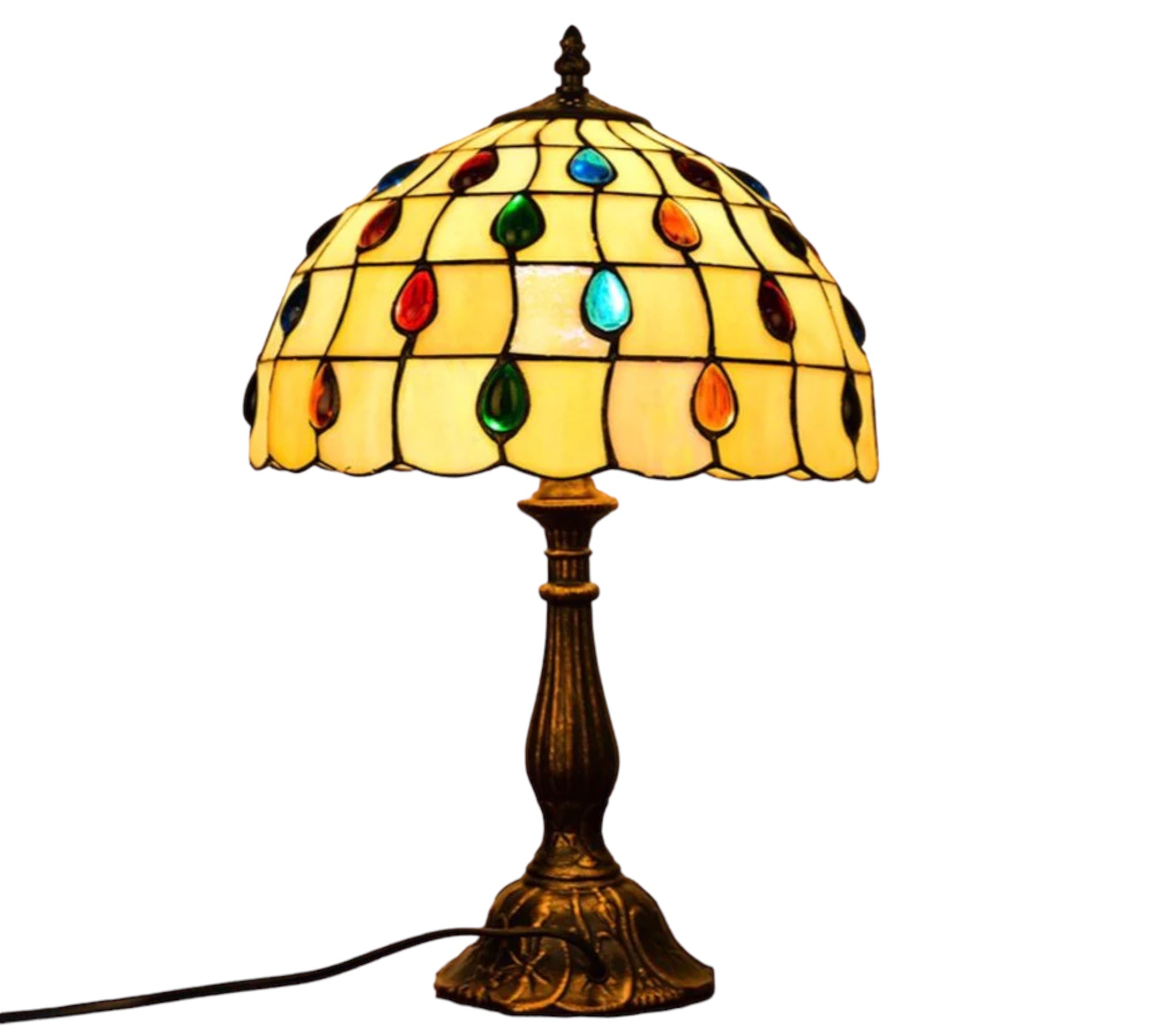 VitraGlow™ Tiffany Table Lamp Handmade | Table Lamp | LED | glass/metal | Sleek Table Accent