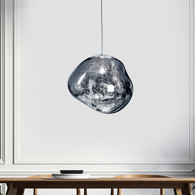 Modern Pendant Lamp Silver/Red Glass | Lighting | LED | glass/metal | Premium Lighting Solution