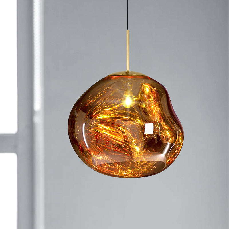 Modern Pendant Lamp Silver/Red Glass | Lighting | LED | glass/metal | Premium Lighting Solution