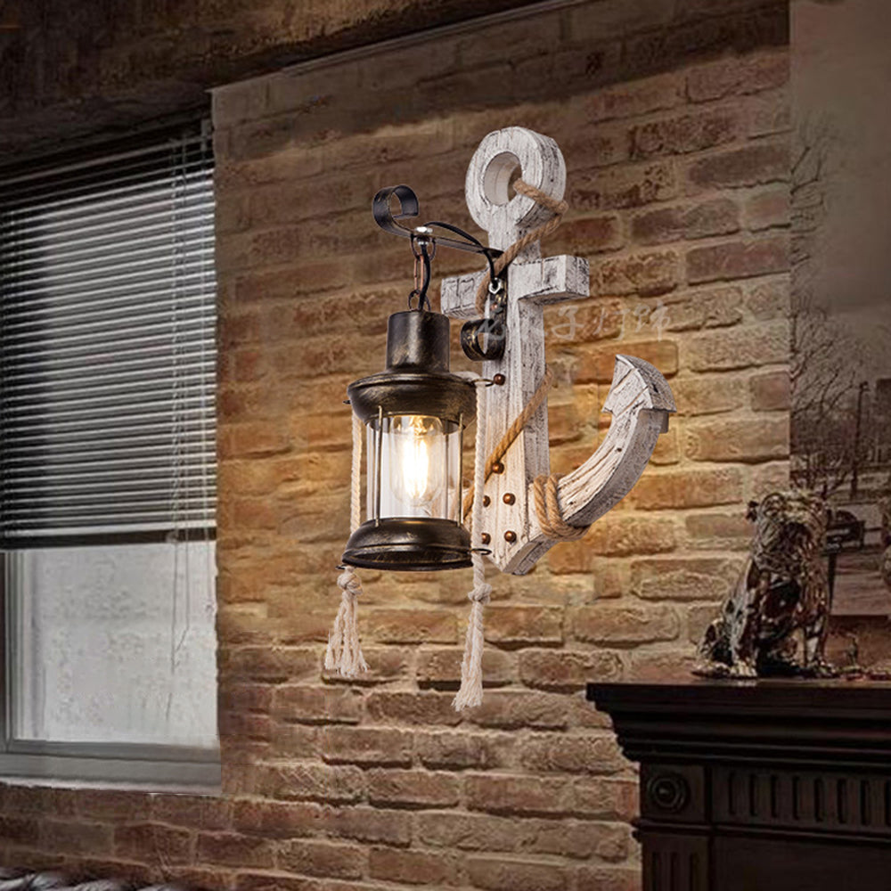 Austin Vintage Wall Lamp Anchor, | Wall Lamp | Led | Warm White | metal/wood | 110V - 240V | Elegant Wall Illumination
