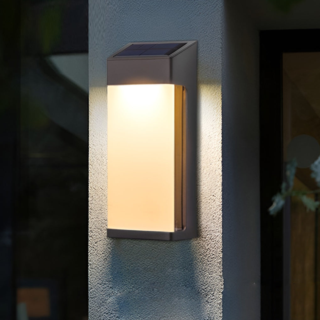 Rectangular Solar Waterproof Wall Lamps | Wall Lamp | Led | Warm White | aluminum/glass/plastic | 2V | Elegant Wall Illumination