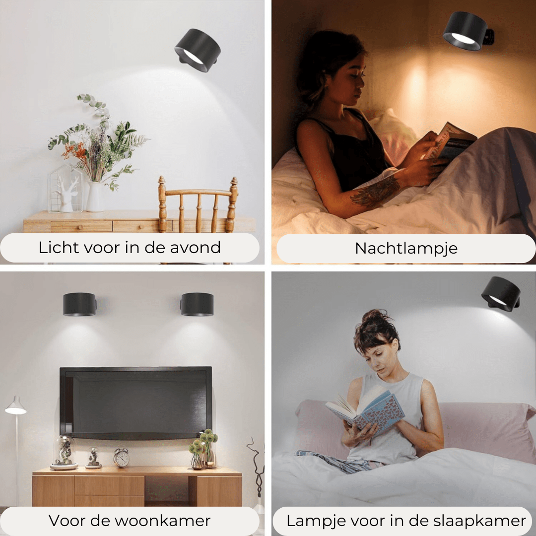 FlexiBeam Wireless rechargeable 360° wall | Wall Lamp | Led | Elegant Wall Illumination