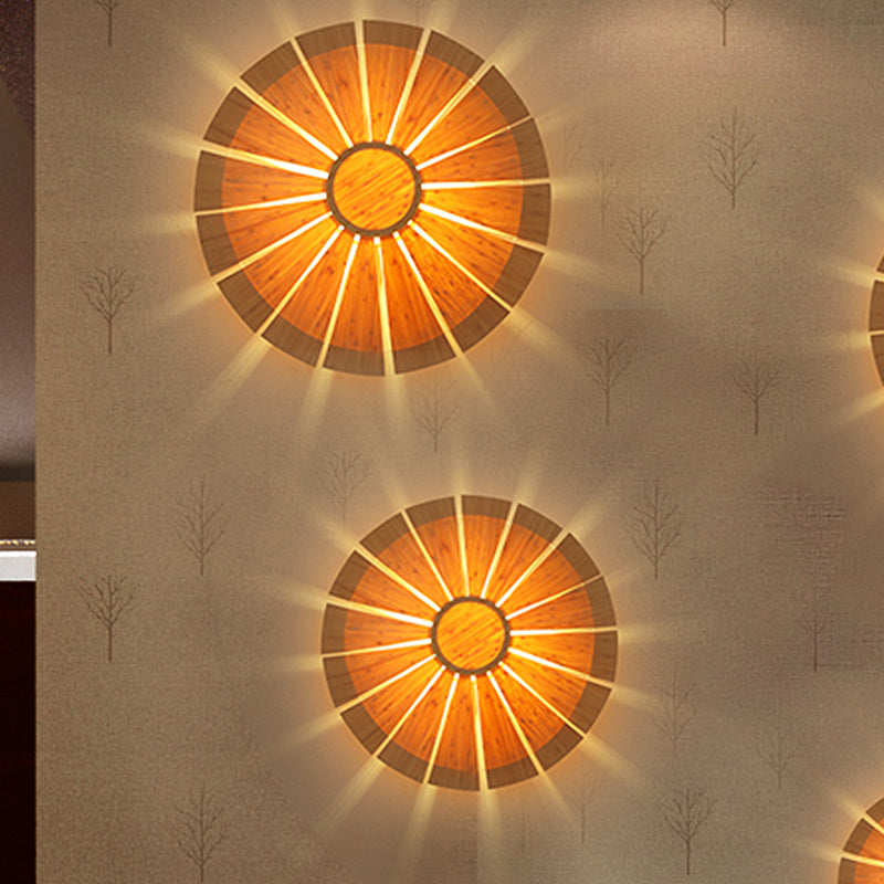 SunCircle Modern Wooden Circular Wall | Wall Lamp | wood | 110V - 120V - 20V - 220V - 240V | Elegant Wall Illumination