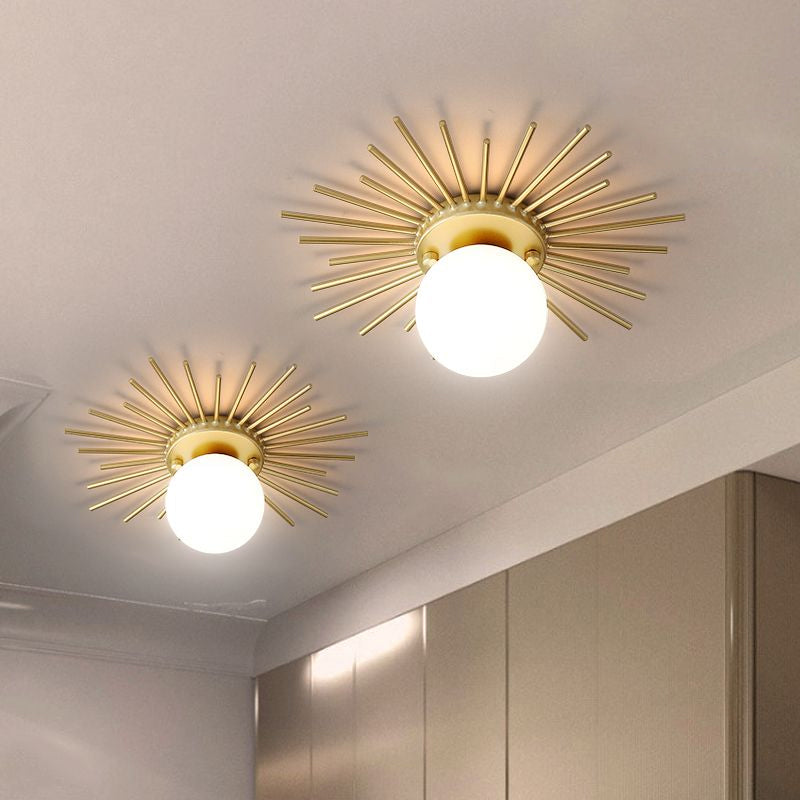 Golden Spherical Ceiling Lamp | Lighting | LED | glass | 110V-120V | Premium Lighting Solution